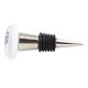 2 Pieces White Base Black Baby Flat Ceramic Wine Bottle Stopper